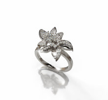Load image into Gallery viewer, Diamond Flower Ring