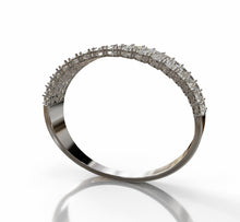 Load image into Gallery viewer, Four Rows Diamond Statement Bangle