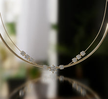 Load image into Gallery viewer, Diamond Necklace with Double Row and Chain Accent