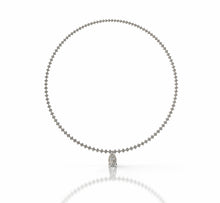 Load image into Gallery viewer, Diamond Tennis Necklace with Pear Shape Diamond Center