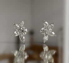 Load image into Gallery viewer, Pear Shape & Marquise Diamond Cluster Earrings