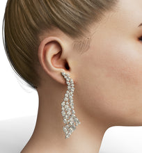 Load image into Gallery viewer, Long Diamond Statement Fancy Shape Earrings