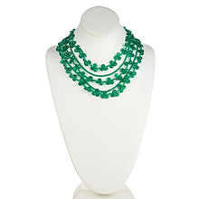 Load image into Gallery viewer, Green Agate Briolle Five Row Statement Necklace