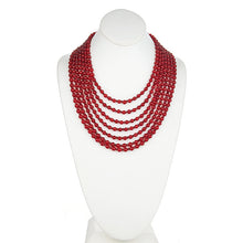 Load image into Gallery viewer, Seven Row Red Jade & Garnet Necklace