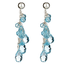 Load image into Gallery viewer, Blue Topaz Briolle Dangling Earrings