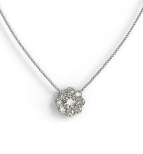 Load image into Gallery viewer, Mina d fine jewelry diamond halo pendant necklace