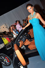 Load image into Gallery viewer, Five Row Seafoam Pearl & Chalcedony Statement Drop Necklace - minadjewelry