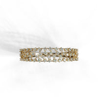 Load image into Gallery viewer, Modern Diamond Cluster Bangle