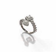 Load image into Gallery viewer, Princess Cut & Pear Shape Diamond Halo Ring - minadjewelry