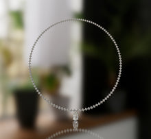 Load image into Gallery viewer, Diamond Tennis Necklace with Pear Shape Diamond Center