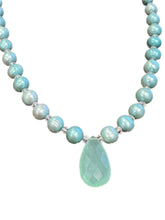 Load image into Gallery viewer, Chalcedony Briolle Seafoam Pearl Pendant Necklace