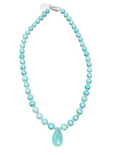 Load image into Gallery viewer, Chalcedony Briolle Seafoam Pearl Pendant Necklace