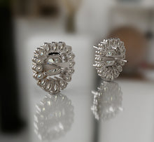 Load image into Gallery viewer, Radiant Cut Diamond Earrings with Oval & Pear Shape Diamonds Around