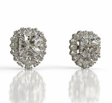 Load image into Gallery viewer, Radiant Cut Diamond Earrings with Oval & Pear Shape Diamonds Around