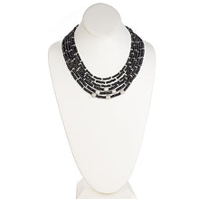 Load image into Gallery viewer, Black Spinel and CZ Starburst Statement Necklace