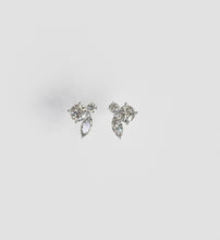 Load image into Gallery viewer, Trio Diamond  cluster earrings round and mq