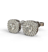 Load image into Gallery viewer, Double Halo Cushion Shape Diamond Earrings