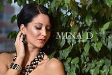 Load image into Gallery viewer, Onyx And Pearl Mutli Row Couture Necklace