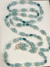 Load image into Gallery viewer, Amazonite Carved Long Necklace