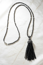 Load image into Gallery viewer, Black spinel tassel necklace brighter