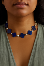 Load image into Gallery viewer, Blue Lapis Clover Necklace