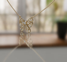 Load image into Gallery viewer, Butterfly Diamond Pendant Necklace