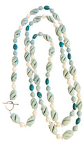 Load image into Gallery viewer, Amazonite Carved Long Necklace