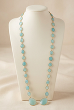 Load image into Gallery viewer, Chalcedony lariat styled in a longer drape