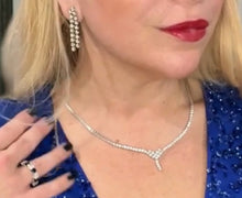 Load image into Gallery viewer, V Shape Diamond Tennis Necklace