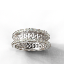 Load image into Gallery viewer, circular design diamond double eternity band