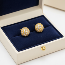 Load image into Gallery viewer, CZ Pave Starburst Earrings - Box with Product Reference