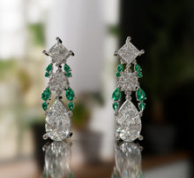 Load image into Gallery viewer, Diamond Pear Shape and Fancy Shapes Dangling Statement Earrings