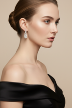 Load image into Gallery viewer, Diamond Dangle Earrings Correct Size Model