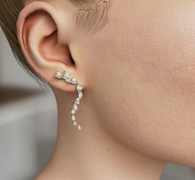Load image into Gallery viewer, Marquise and Pear Shape Diamond Crawler Dangling Earrings