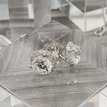 Load image into Gallery viewer, Martini Set Diamond Halo Stud Earrings