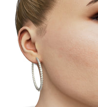 Load image into Gallery viewer, diamond inside out hoops by mina d on mannequin