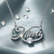 Load image into Gallery viewer, diamond name pendant necklace mina