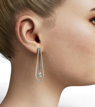 Load image into Gallery viewer, Diamond Pear Shape Framed Diamond Drop Earrings