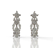 Load image into Gallery viewer, Diamond Pear Shape and Fancy Shapes Dangling Statement Earrings