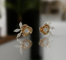 Load image into Gallery viewer, Diamond Rose Earrings