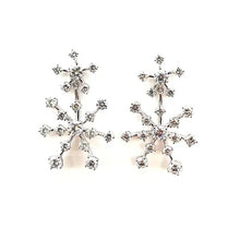 Load image into Gallery viewer, emerald diamond earrings with pear shape tops