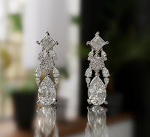 Load image into Gallery viewer, Diamond Pear Shape and Fancy Shapes Dangling Statement Earrings