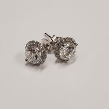 Load image into Gallery viewer, Martini Set Diamond Halo Stud Earrings