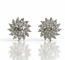 Load image into Gallery viewer, Diamond Sunflower Earrings