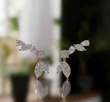 Load image into Gallery viewer, Marquise and Pear Shape Diamond Ear Crawler with Marquise Shape Diamond Dangle