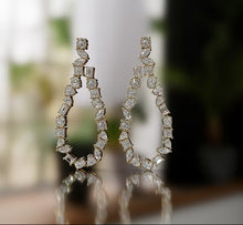 Load image into Gallery viewer, Flowing Mixed Shapes Diamond Earrings