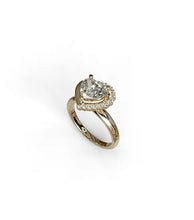 Load image into Gallery viewer, Diamond Heart Shape Ring with Half Halo