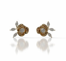 Load image into Gallery viewer, Diamond Rose Earrings