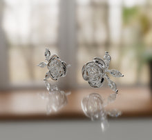 Load image into Gallery viewer, Diamond Rose Earrings