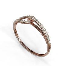 Load image into Gallery viewer, double intertwined diamond bangle bracelet by mina d rose